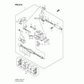 Схема вузла: Задній гальмівний супорт (An400al1 e19) ​​для Suzuki AN400 Burgman (EU analogue of SkyWave)
