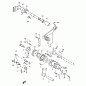 Схема вузла: Копірний вал & Вилки & Вал перемикання для Suzuki TS125