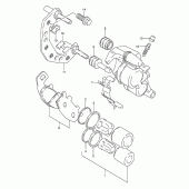 Схема вузла: Передній гальмівний супорт (Model m/n/p/r/s) для Suzuki DR800