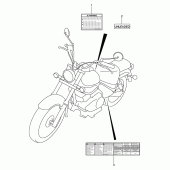 Схема вузла: Інформаційні наклейки (Model y/k1) для Suzuki VL125 Intruder LC