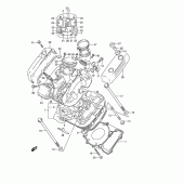 Схема вузла: Передня головка циліндра & Прокладка головки & Свічка запалювання Suzuki VZ800 Marauder