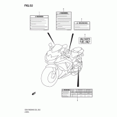 Схема вузла: Інформаційні наклейки для Suzuki GSX-R600