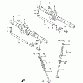 Схема вузла: Розподільний вал & Клапан для Suzuki GSX750