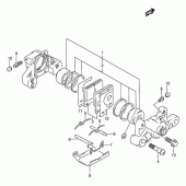 Схема вузла: Задній гальмівний супорт для Suzuki GSF600 Bandit S