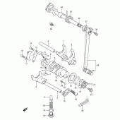 Схема вузла: Копірний вал & Вилки & Вал перемикання для Suzuki TU250