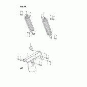 Схема вузла: Задній амортизатор для Suzuki TS185