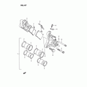 Схема вузла: Передній гальмівний супорт (Model n/p) для Suzuki GSX-R750