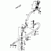 Схема узла: Задний тормозной цилиндр (E24) для Suzuki DR350