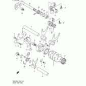 Схема узла: Копирный вал & Вилки & Вал переключения для Suzuki RM125