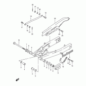 Схема вузла: Задній важіль підвіски (Model l/n/r) для Suzuki TS125