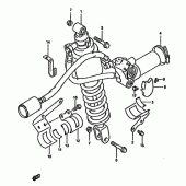 Схема вузла: Задній амортизатор (Dr350shn/shp/shr) для Suzuki DR350