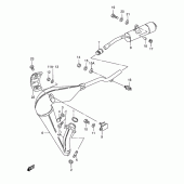 Схема вузла: Вихлопна система для Suzuki TS125