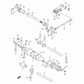 Схема вузла: Копірний вал & Вилки & Вал перемикання для Suzuki GSX250 Across