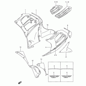 Схема вузла: Передній нижній обтічник (Model s) для Suzuki RF600