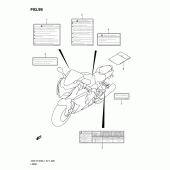 Схема вузла: Інформаційні наклейки (Gsx-r1000l1 e14) для Suzuki GSX-R1000