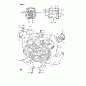 Схема вузла: Головка циліндра (Rear) для Suzuki VS1400 Intruder 1400