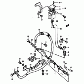 Схема вузла: Задній гальмівний циліндр Suzuki DR800