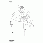 Схема вузла: Паливний бак для Suzuki GS500