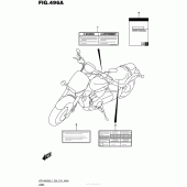Схема вузла: Інформаційні наклейки (Vzr1800Bzl5 E28) для Suzuki VZR1800 Boulevard M109R BOSS