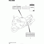 Схема вузла: Інформаційні наклейки (Gsx1300Ral5 E28) для Suzuki GSX1300 Hayabusa