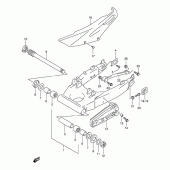 Схема вузла: Задній важіль підвіски (Model v e18, e22, e24, e39) для Suzuki TL1000
