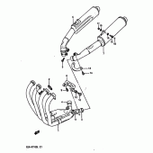 Схема вузла: Вихлопна система для Suzuki GSX-R1100