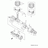 Схема вузла: Колінчастий вал & Поршень для Suzuki DR650 DR650S