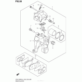 Схема узла: Задний тормозной суппорт для Suzuki GSX1300 Hayabusa