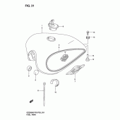 Схема узла: Топливный бак (Model k3) для Suzuki GZ250 Marauder