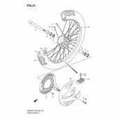 Схема узла: Переднее колесо для Suzuki RM250