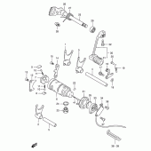 Схема узла: Копирный вал & Вилки & Вал переключения для Suzuki DR200 DR200SE