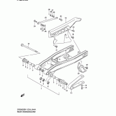 Схема вузла: Задній важіль підвіски (Model k2/k3/k4/k5 e6, e24) для Suzuki DR200 DR200SE