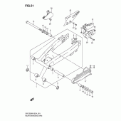Схема вузла: Задній важіль підвіски для Suzuki DR-Z250