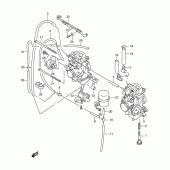 Схема вузла: З'єднувачі карбюратора для Suzuki XF650 Freewind