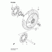Схема вузла: Переднє колесо (Gsf1200ak6/sak6) для Suzuki GSF1200 Bandit