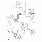 Схема вузла: Колінчастий вал & Поршень (Model k1/k2) для Suzuki RM250