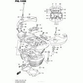 Схема вузла: Головка циліндра (Задня) (Vl800Tl7 E28) для Suzuki VL800 Boulevard C50
