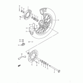 Схема вузла: Заднє колесо (Model k) для Suzuki RM250