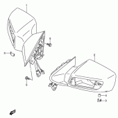 Схема вузла: Дзеркало заднього виду (An650ak4/ak5) для Suzuki AN650 Burgman (EU analogue of SkyWave)