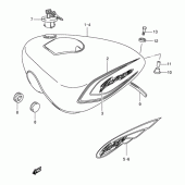 Схема вузла: Паливний бак (Model y/k1) для Suzuki LS650 Savage