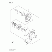 Схема узла: Водяной насос для Suzuki GSF650 Bandit S