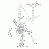 Схема вузла: Карбюратор (Rear: e18) для Suzuki VS600 Intruder 600