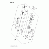 Схема вузла: Передня вилка для Suzuki GSX1400