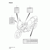 Схема вузла: Інформаційні наклейки (Dl650auel2 e21) для Suzuki DL650 V-Strom