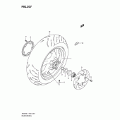 Схема вузла: Заднє колесо (An400zal1 e51) для Suzuki AN400 Burgman (EU analogue of SkyWave)