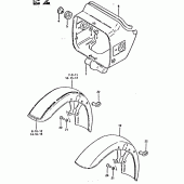 Схема узла: Кожух фары & Передние крыло (Gsx750ex,  x) для Suzuki GSX750