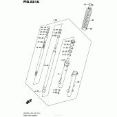Схема узла: Вилка передней оси для Suzuki DR200 DR200S