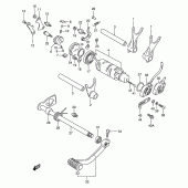 Схема вузла: Копірний вал & Вилки & Вал перемикання для Suzuki VS800 Intruder 800
