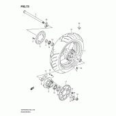 Схема вузла: Заднє колесо (Gsf650k9/sk9/suk9/uk9/l0/sl0/sul0/ul0) для Suzuki GSF650 Bandit S