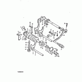 Схема узла: Копирный вал & Вилки & Вал переключения для Suzuki TS250